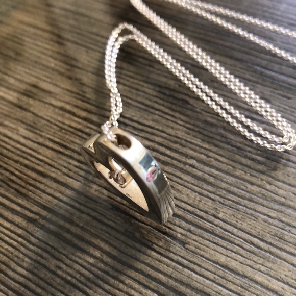 Sterling Silver Heart & CZ necklace 18 1/4” - Picture 5 of 15